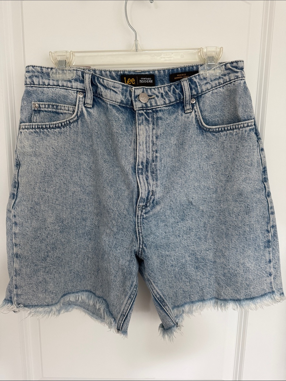 Lee Light Blue Washed Denim Cutoff Shorts